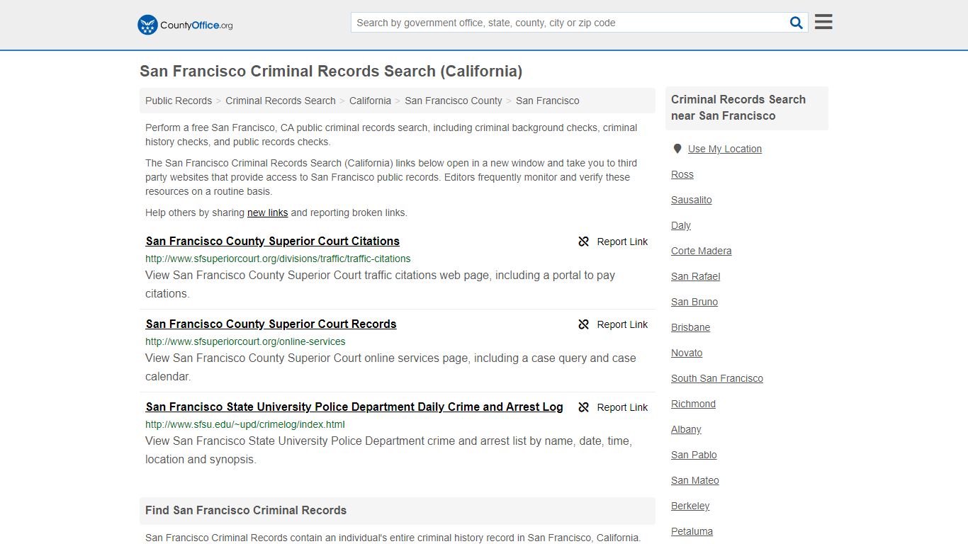 Criminal Records Search - San Francisco, CA (Arrests ...