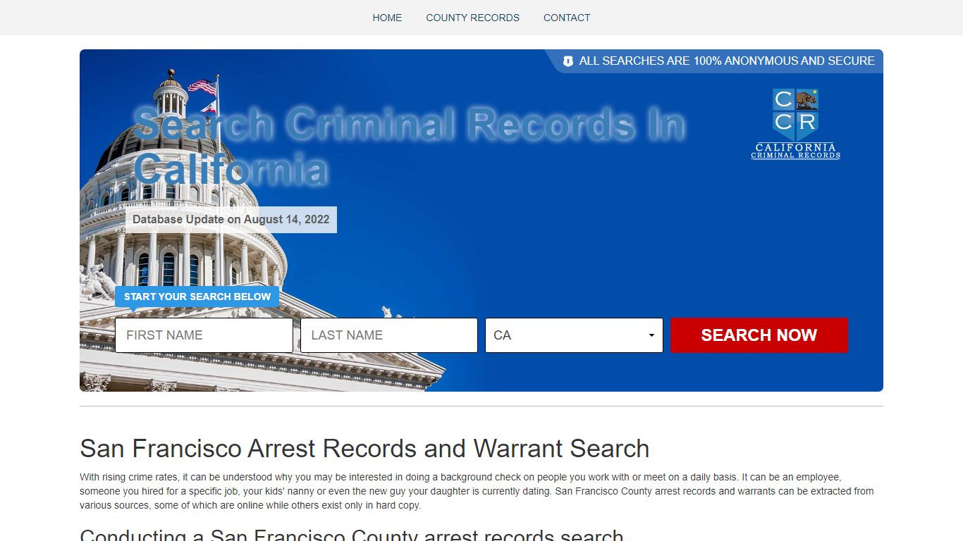 San Francisco Arrest Records and Warrant Search